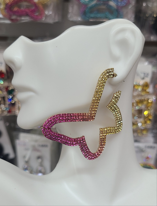 Butterfly yellow ombre earrings