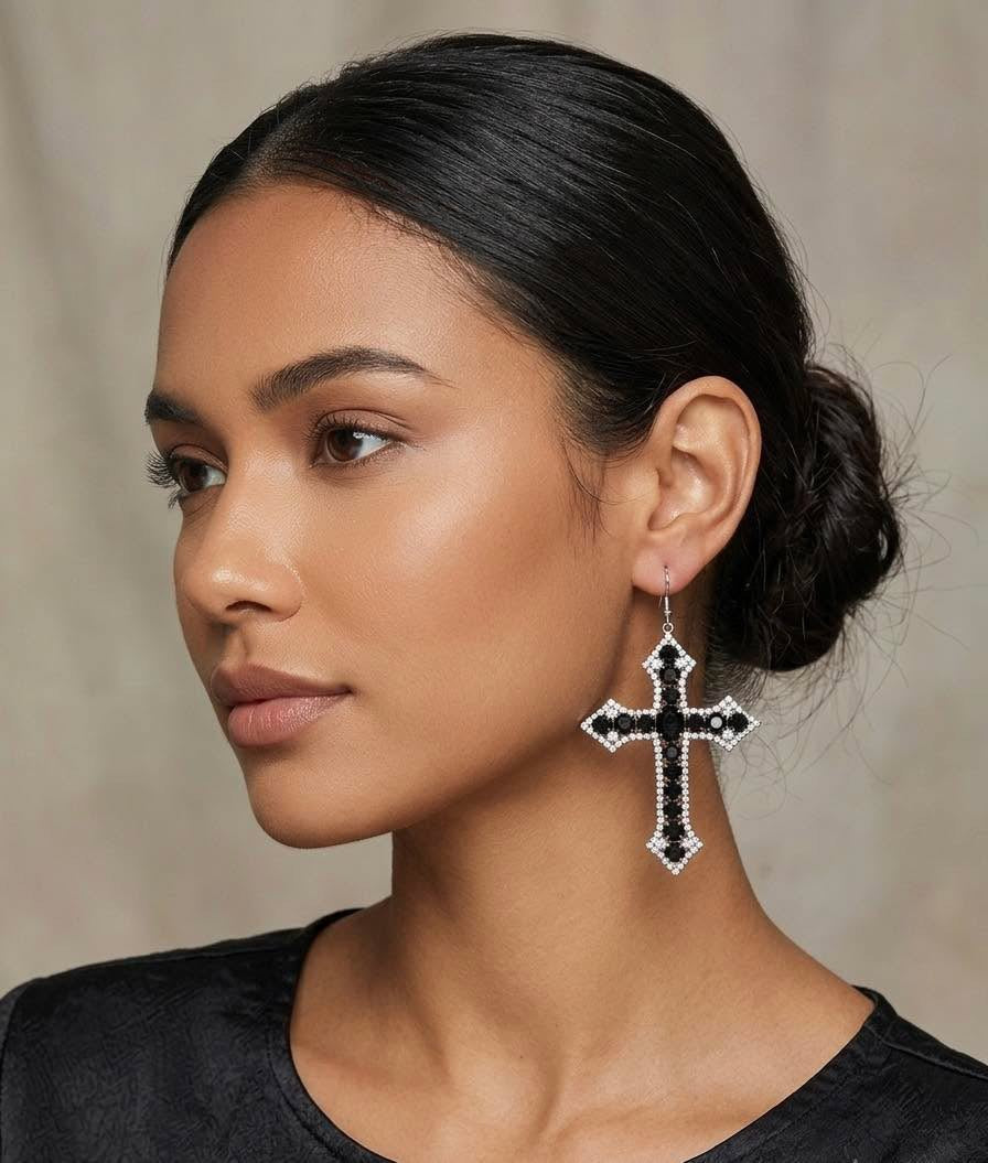 Black Cross earrings