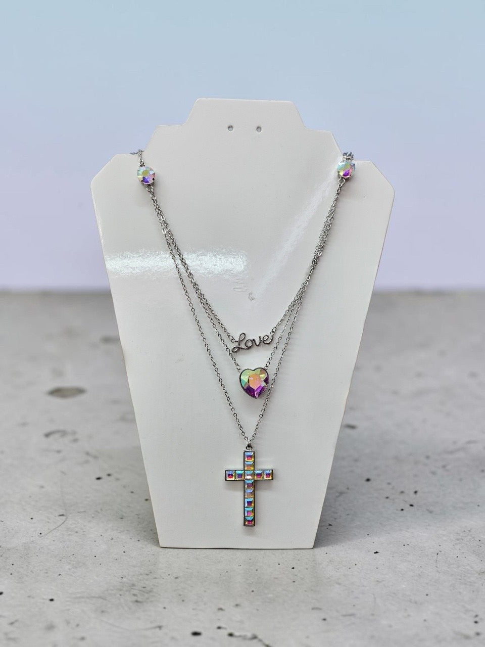AB love cross necklace