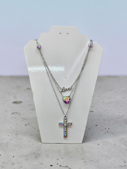 AB love cross necklace