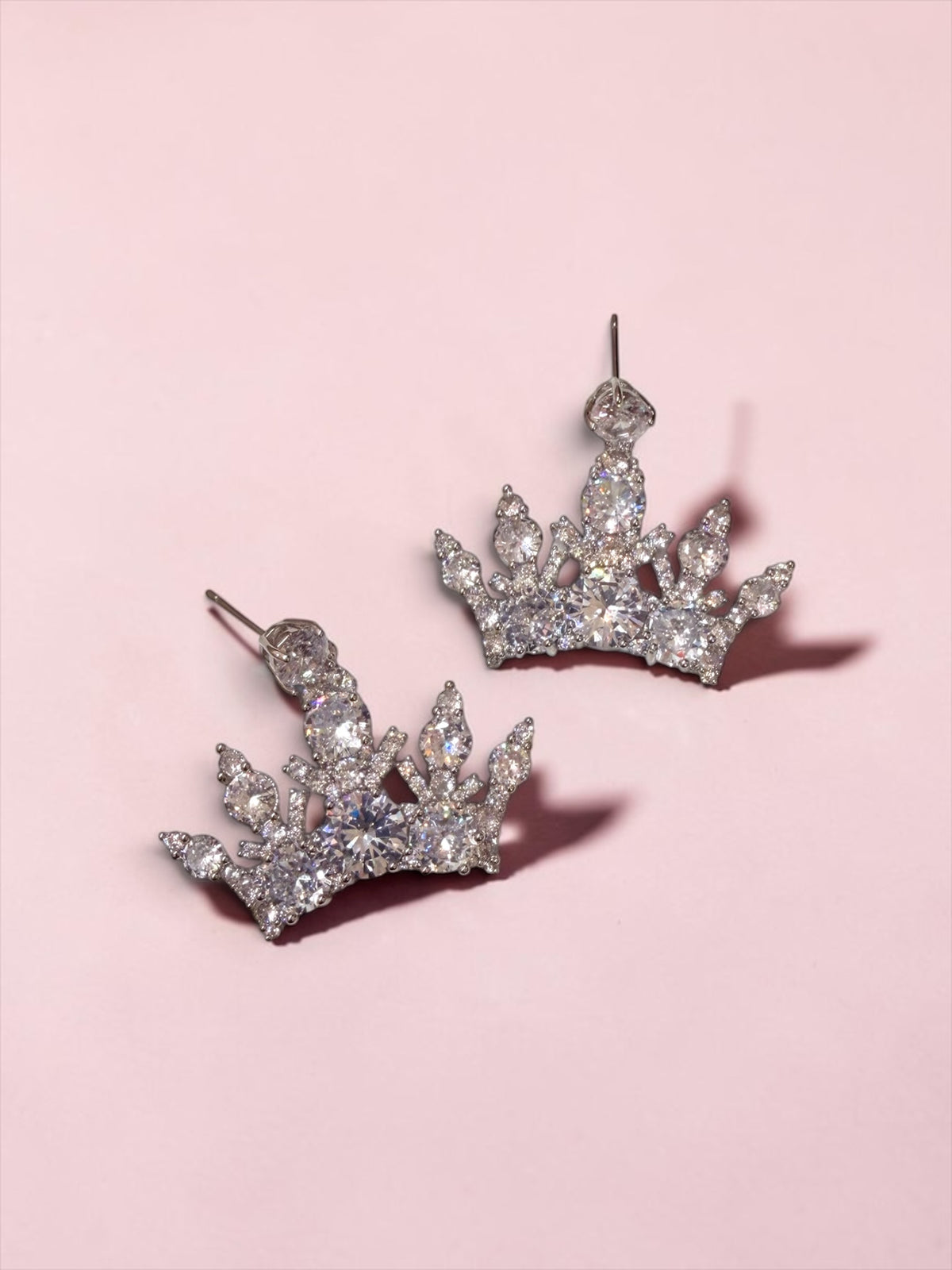 CZ Crown Post Earrings