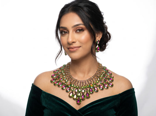 Oil Slick Statement Bib Necklace