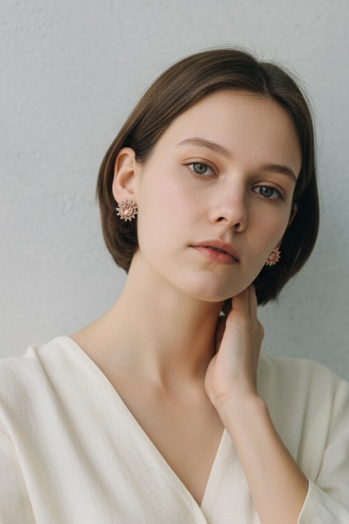 Rose gold sun studs