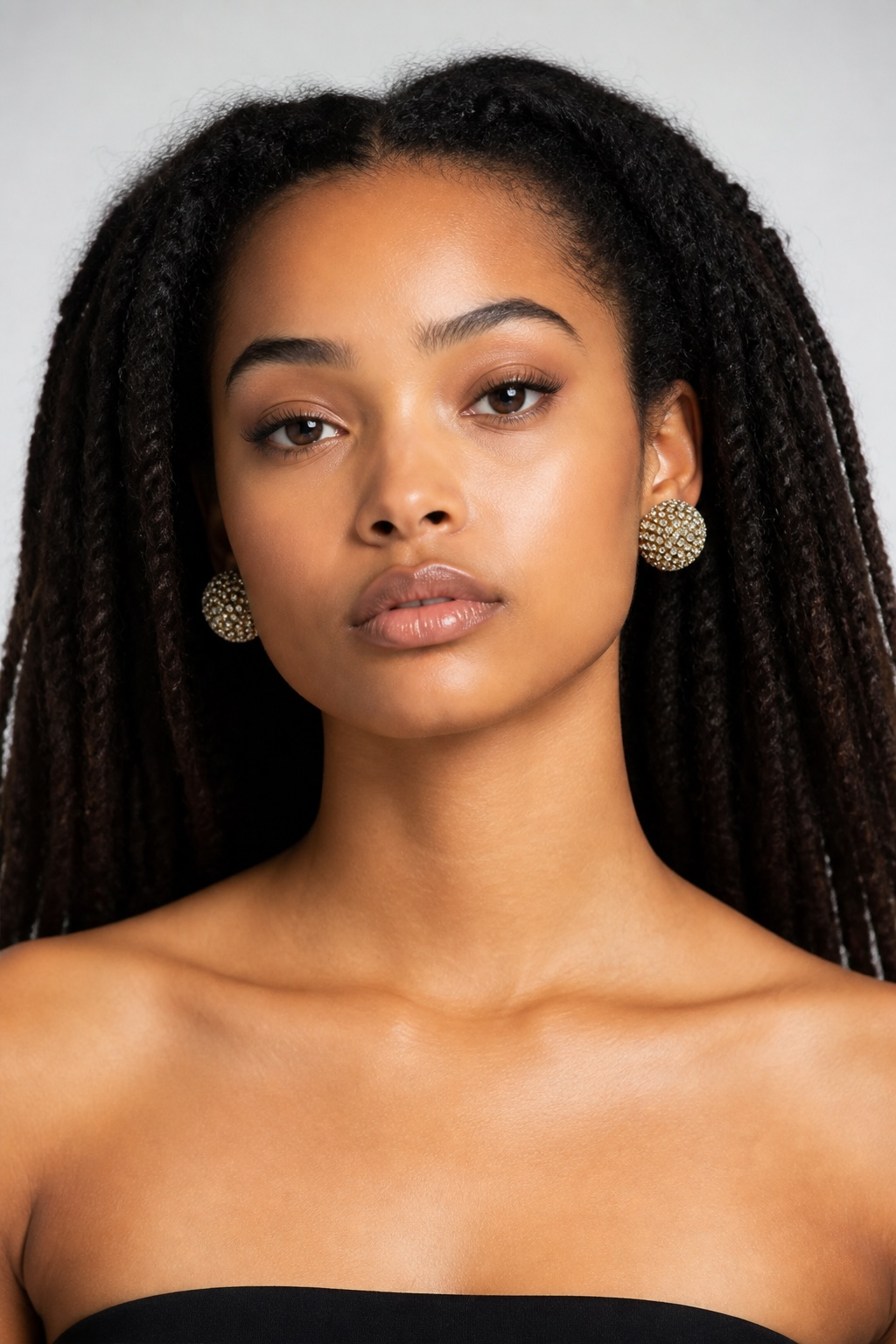 Gold sphere  earrings