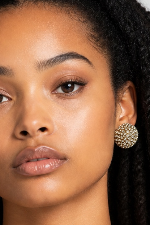 Gold sphere  earrings