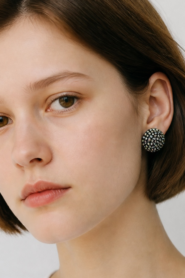 Oil Slick sphere earrings