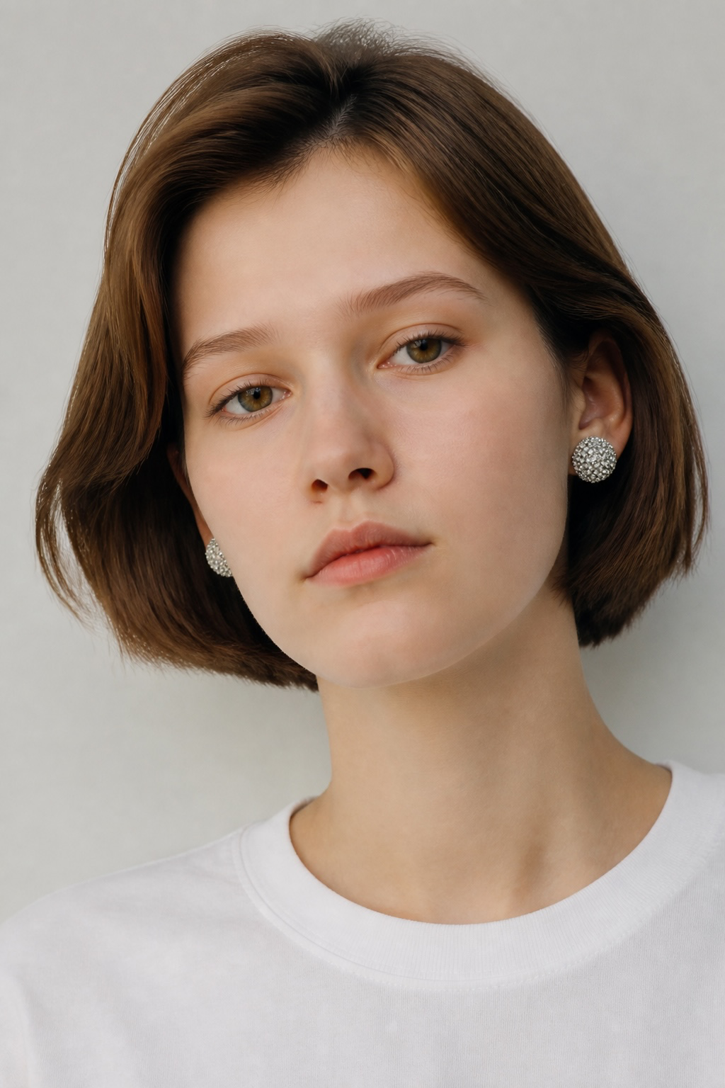 Silver sphere earrings