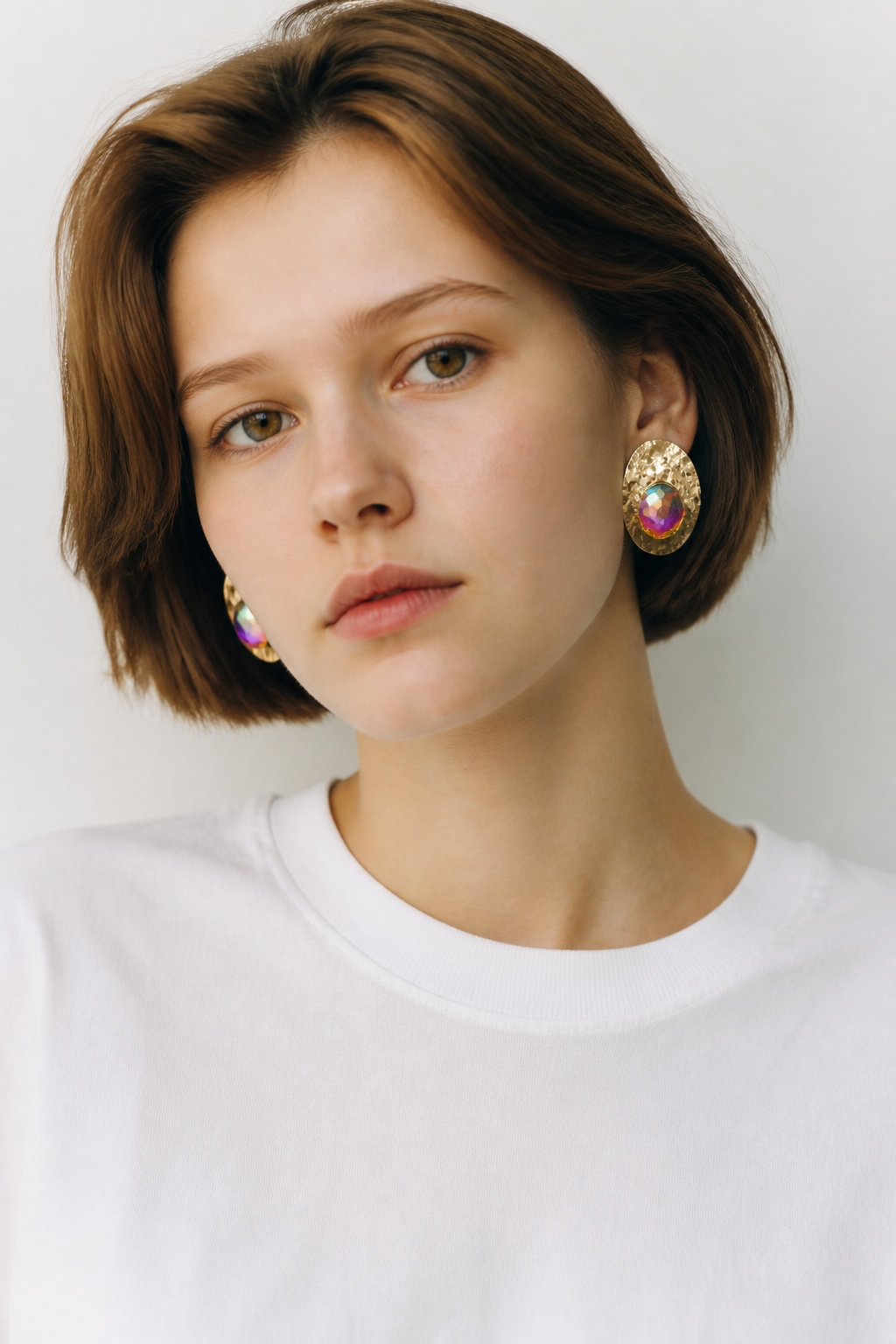 AB gold statement earrings