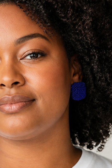 Royal blue square earrings