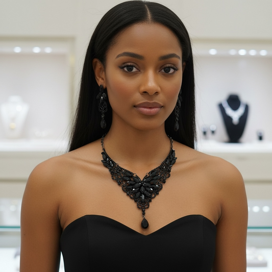 Black statement necklace