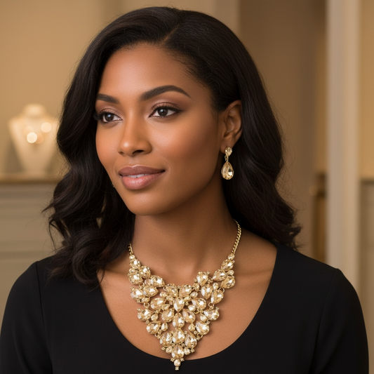 Topaz  drop statement necklace