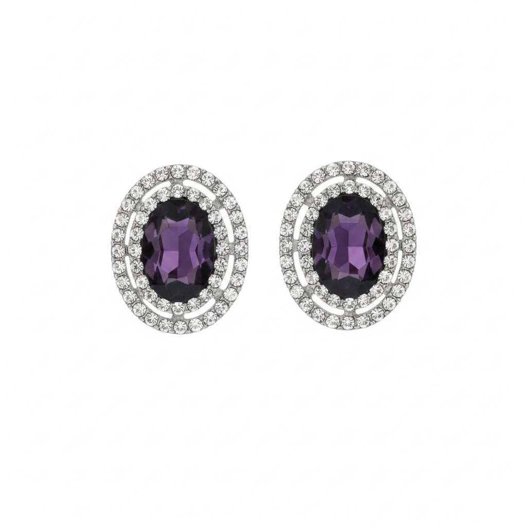 Purple studs sliver base