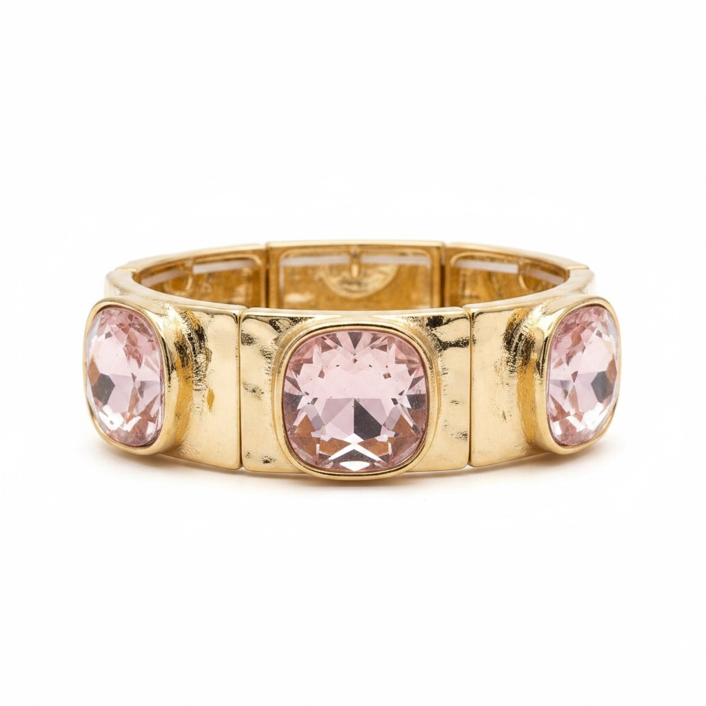 Gold light pink bracelet
