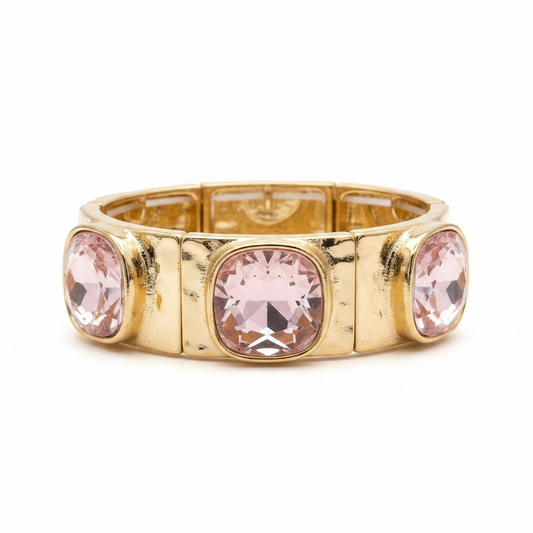 Gold light pink bracelet