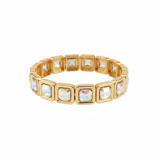 Gold AB squarebracelet