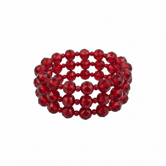 Blood red 3 layer bracelet