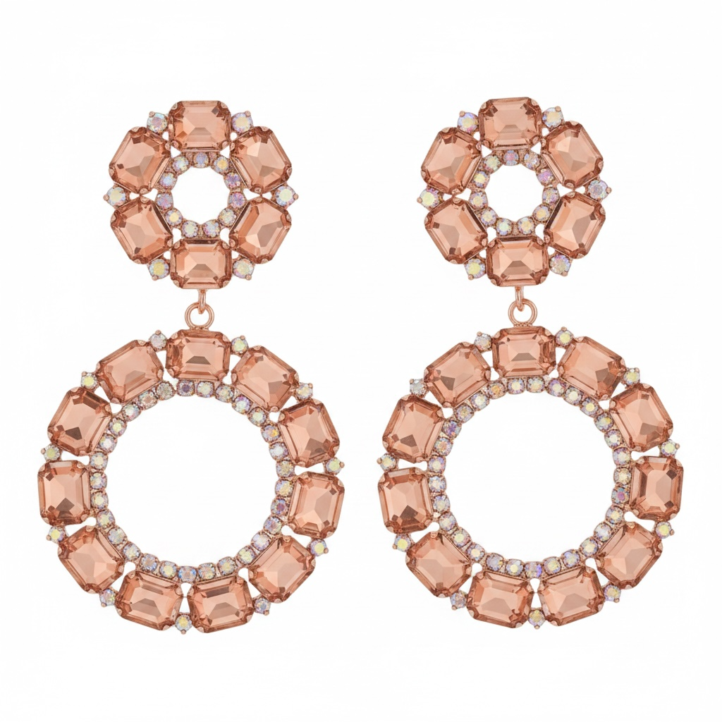Peach Ab  post back earrings