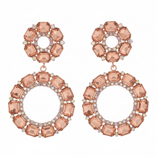 Peach Ab  post back earrings