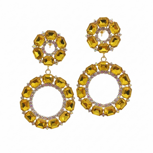 Yellow post back earrings