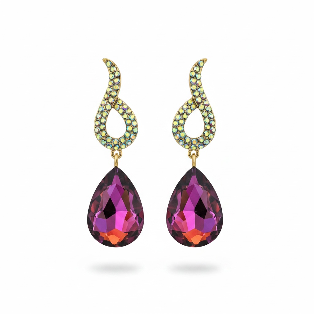 Oil slick drop earrings