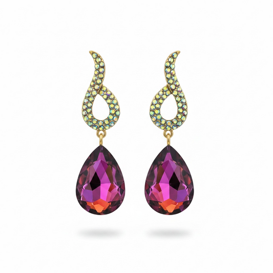 Oil slick drop earrings