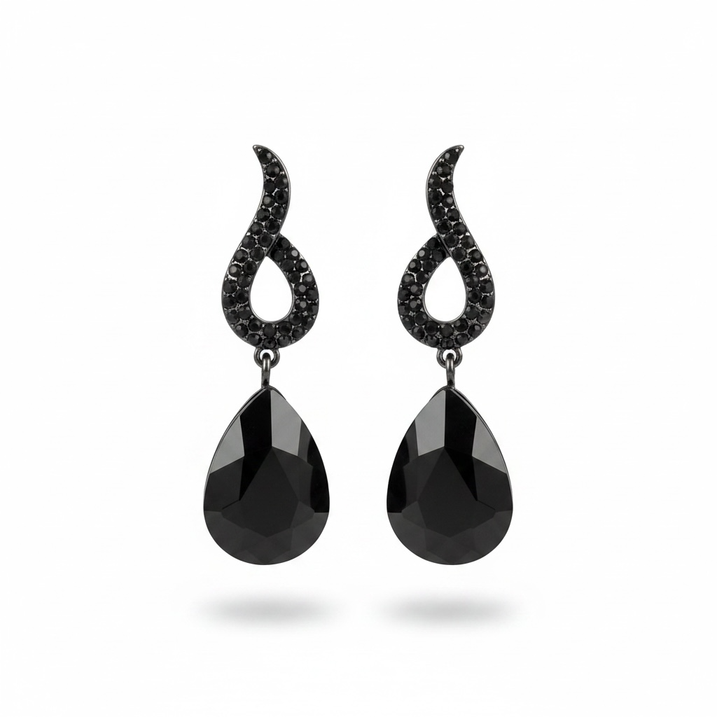 Black drop earrings