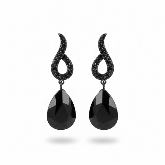 Black drop earrings