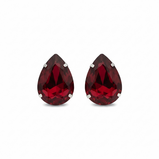 Dark red drop studs