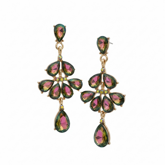 Oil slick drops earrings