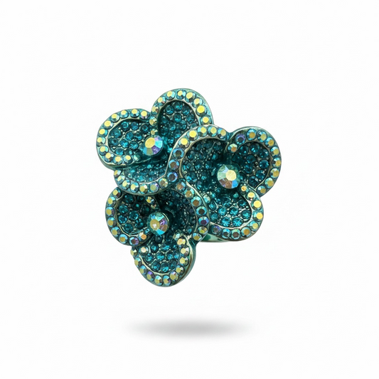 Blue AB flower ring