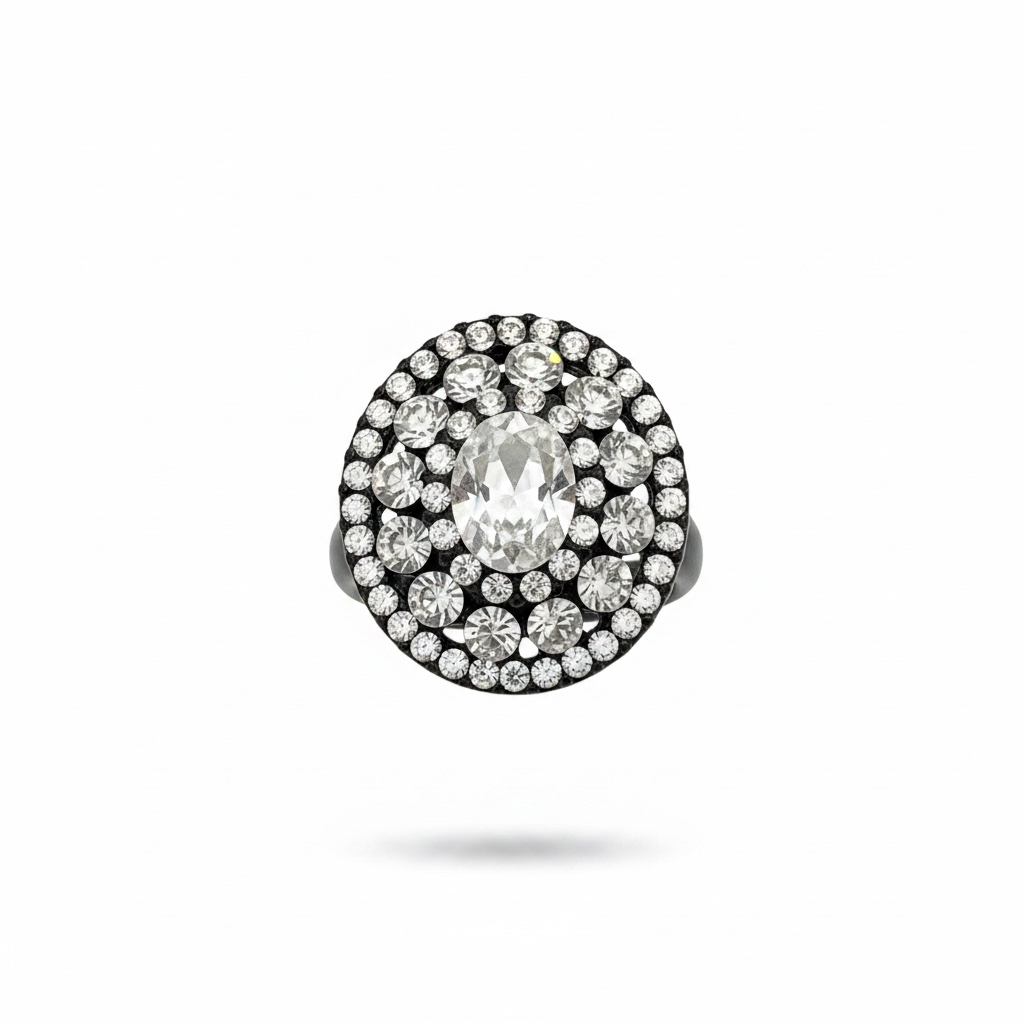 Black and white ring