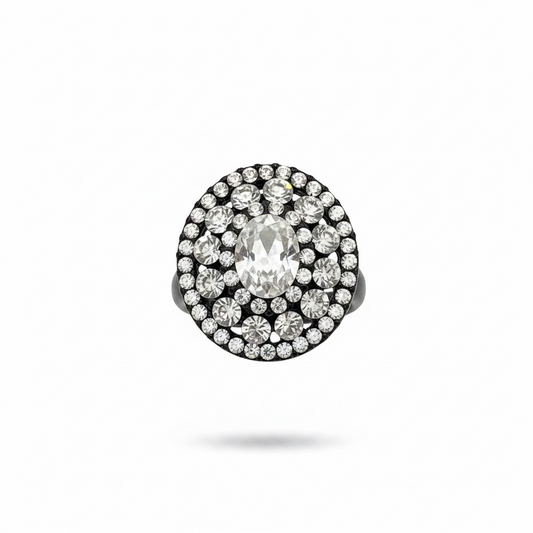 Black and white ring