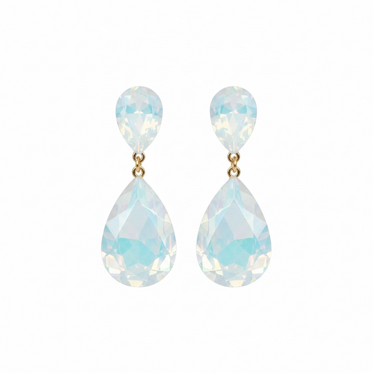 Clear opal drop earrings