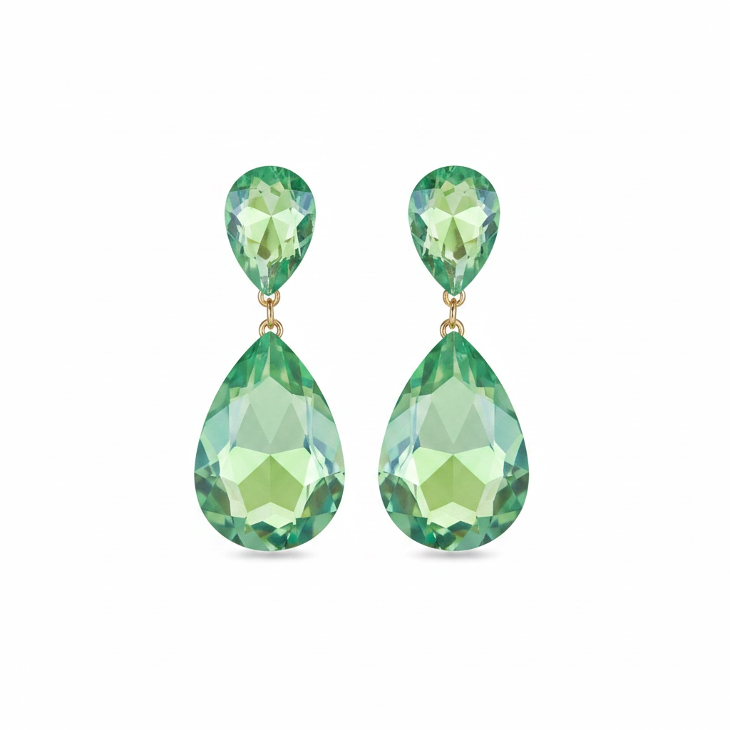 Green opal drop earrings