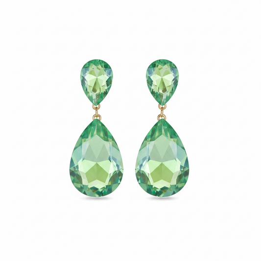 Green opal drop earrings