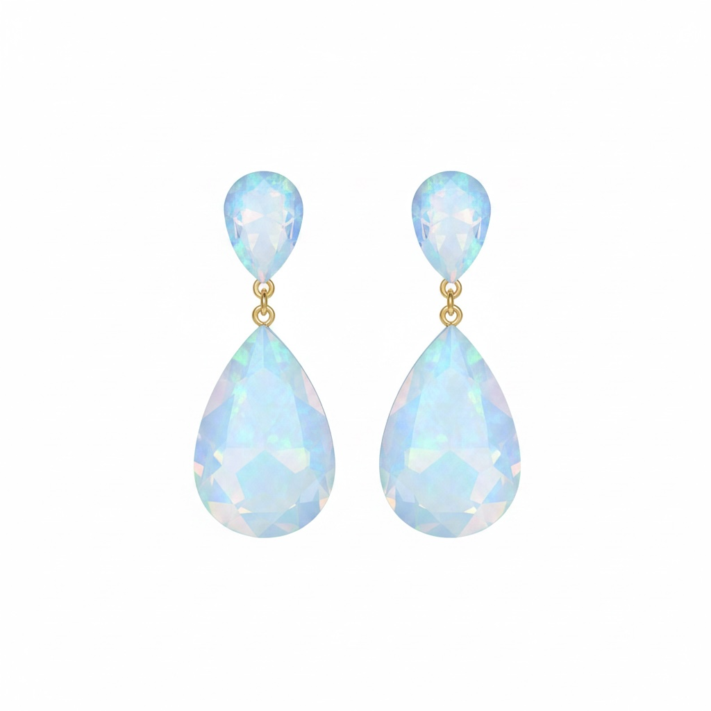 Blue opal drop earrings