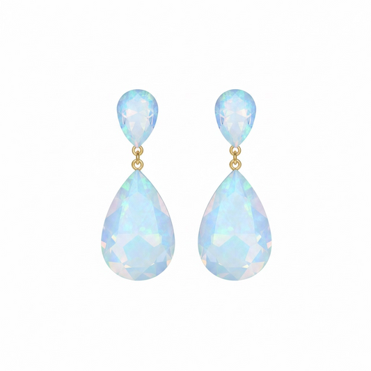 Blue opal drop earrings