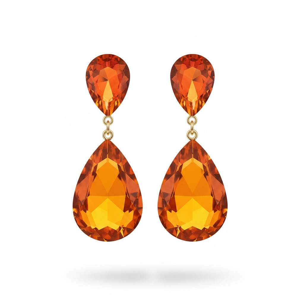 Lava orange drop earrings