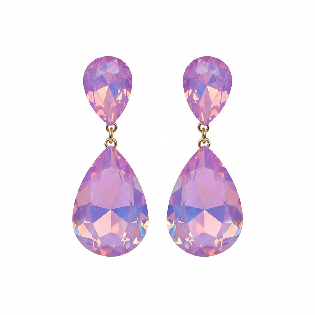 Purple opal drop earrings