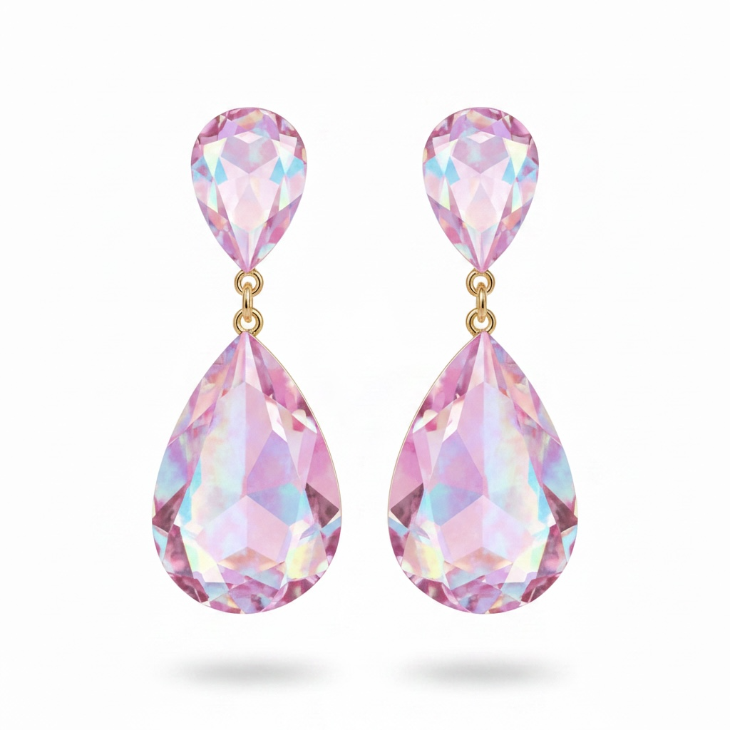 Pink drop earrings