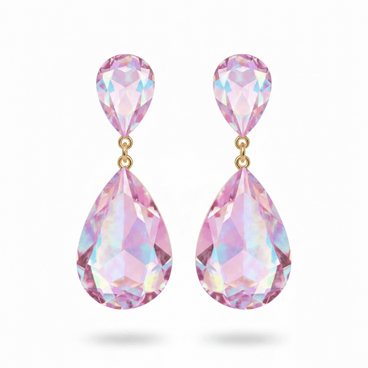 Pink drop earrings
