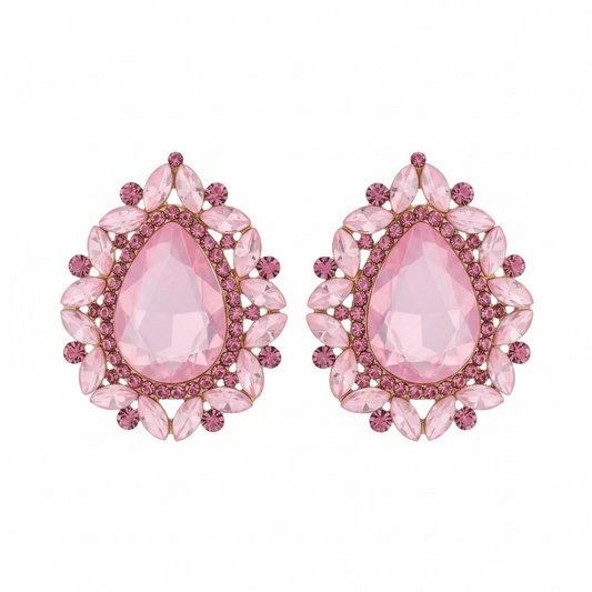 Pink opal clip ons