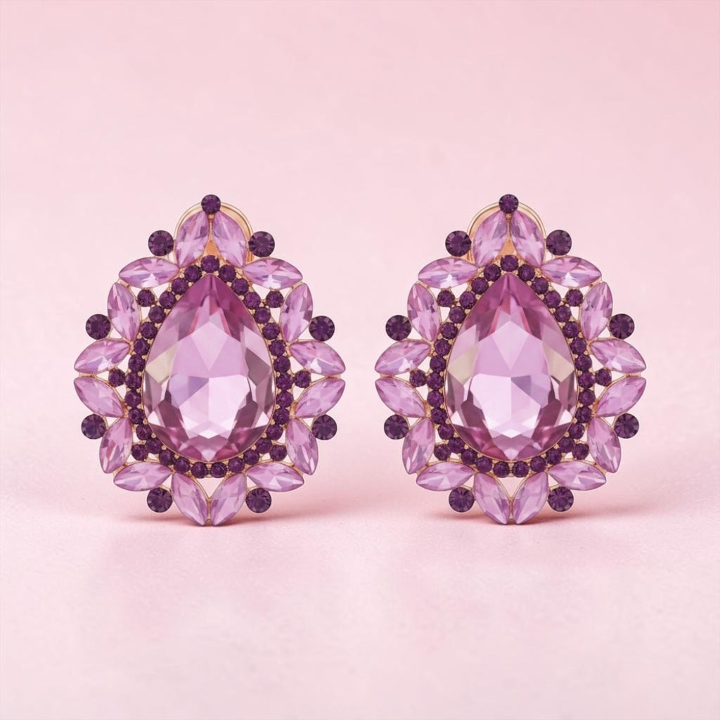 Purple opal clip ons