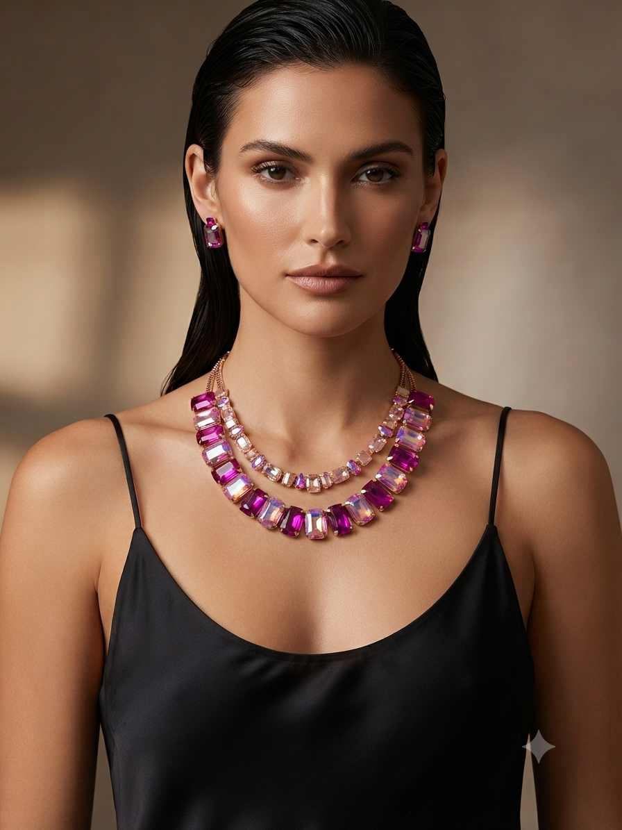 Hot pink AB necklace