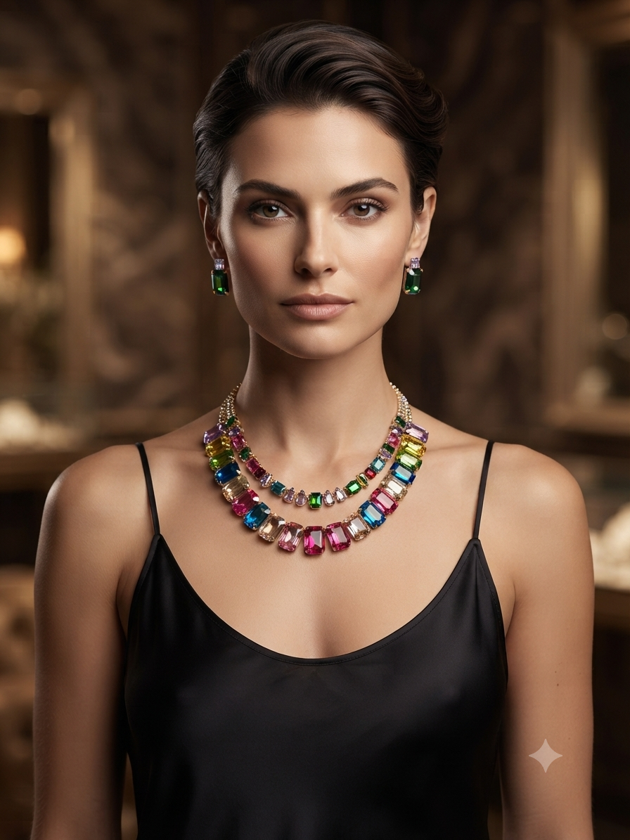 Multi rectangle necklace