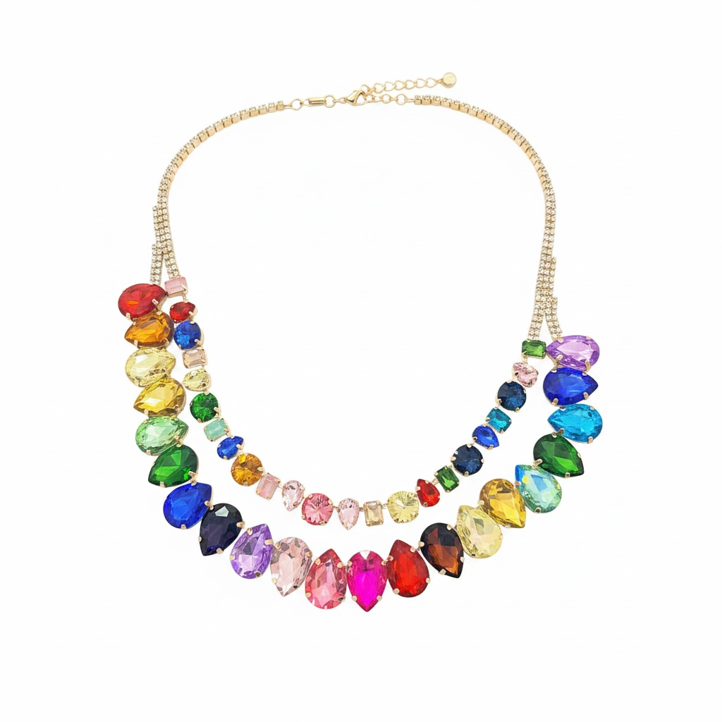 Multi color drop necklace