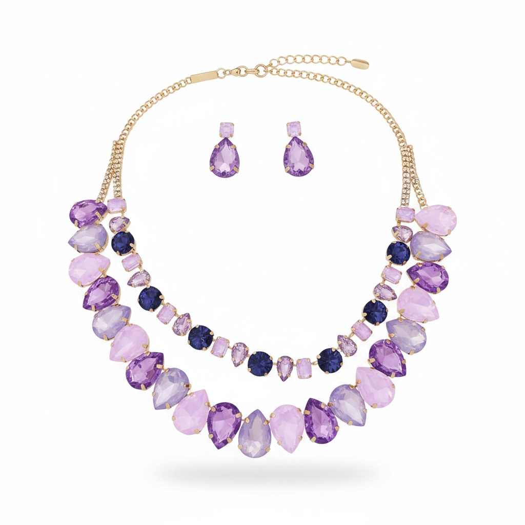 Purple opal drop necklace