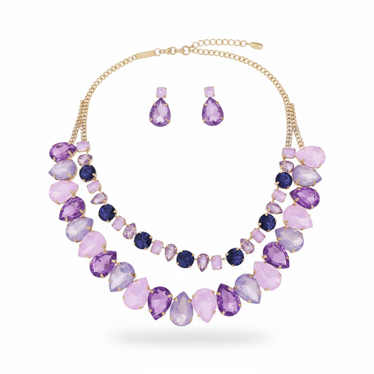 Purple opal drop necklace