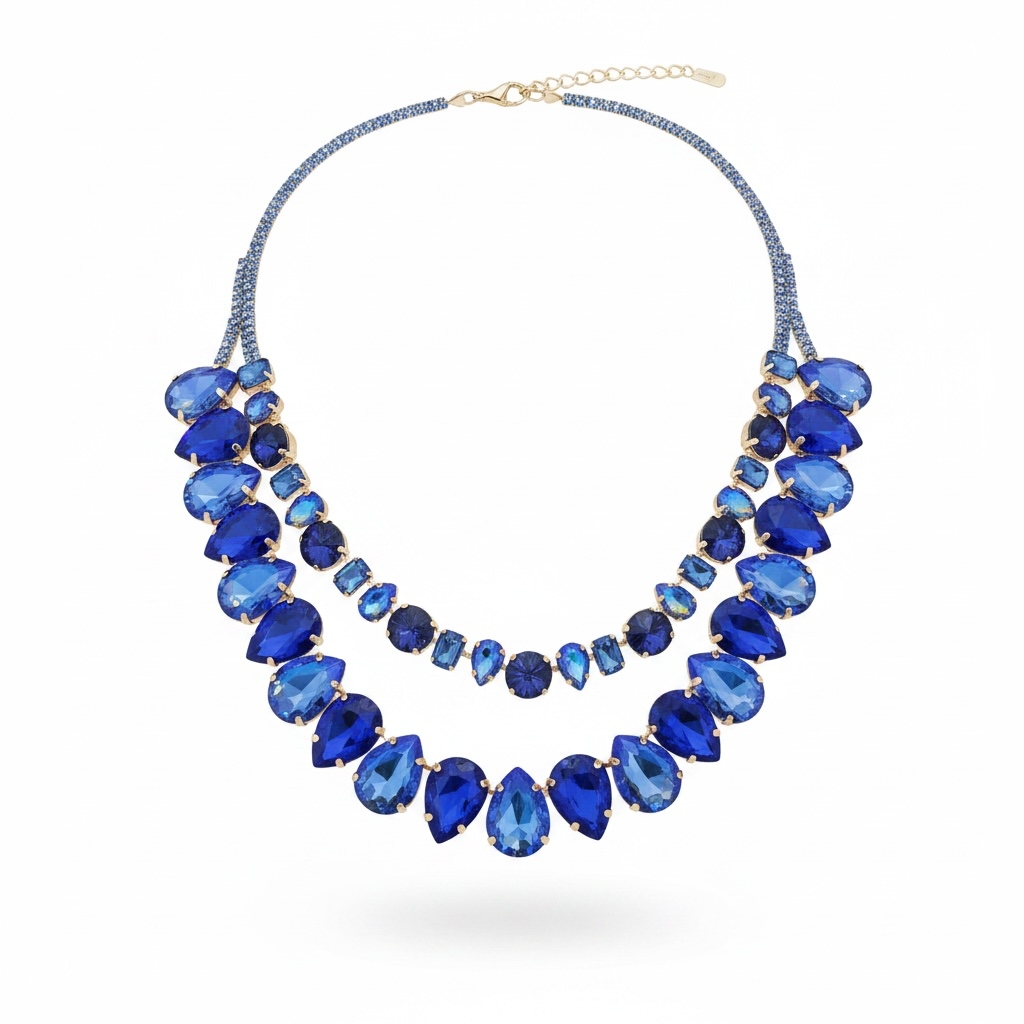 Royal blue ab drop necklace
