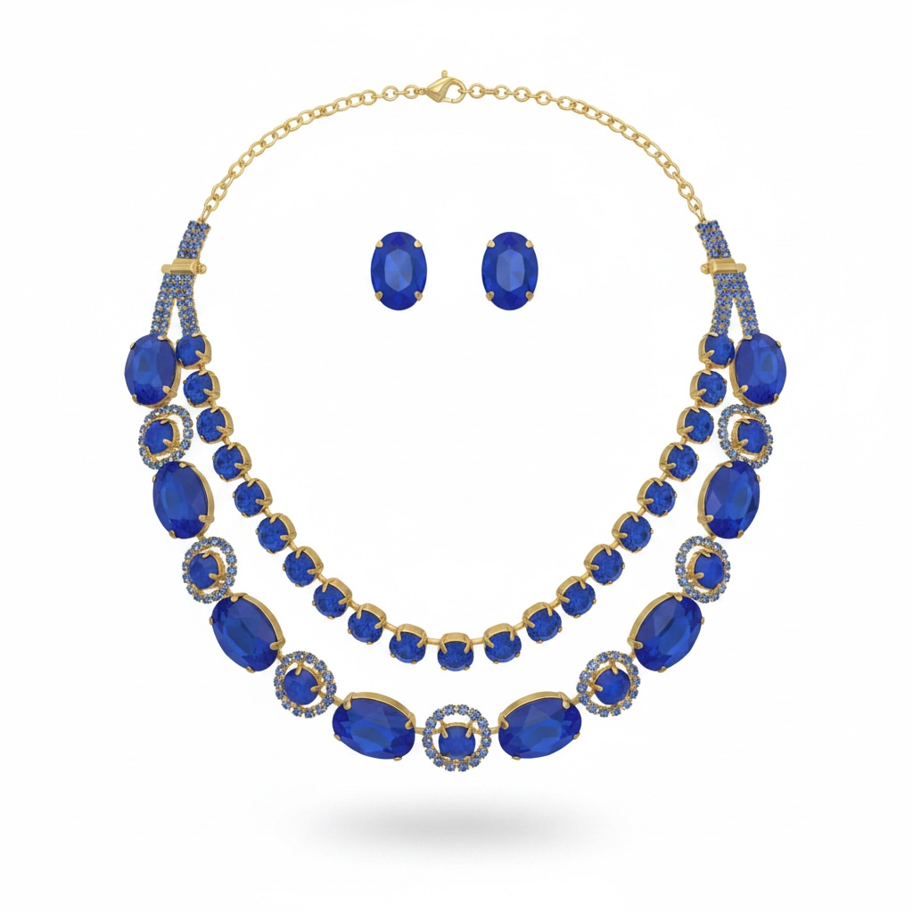 Royal blue choker necklace
